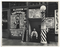 Berenice Abbott Signed 14 x 11 Photograph of Blossom Restaurant, 103 Bowery between Grand and Hester Streets